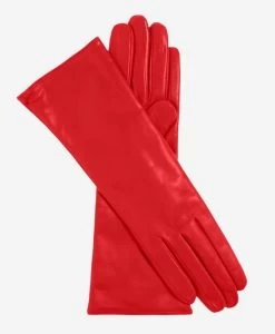 FC02W4 (red) - Italian "4 Button Length" Cashmere Lined Leather Gloves