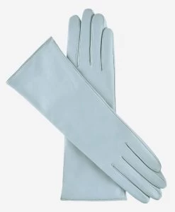 FC02W4 (sky) - Italian "4 Button Length" Cashmere Lined Leather Gloves