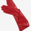Leonora (red) - Italian Cashmere Lined 6-button Length Leather Gloves