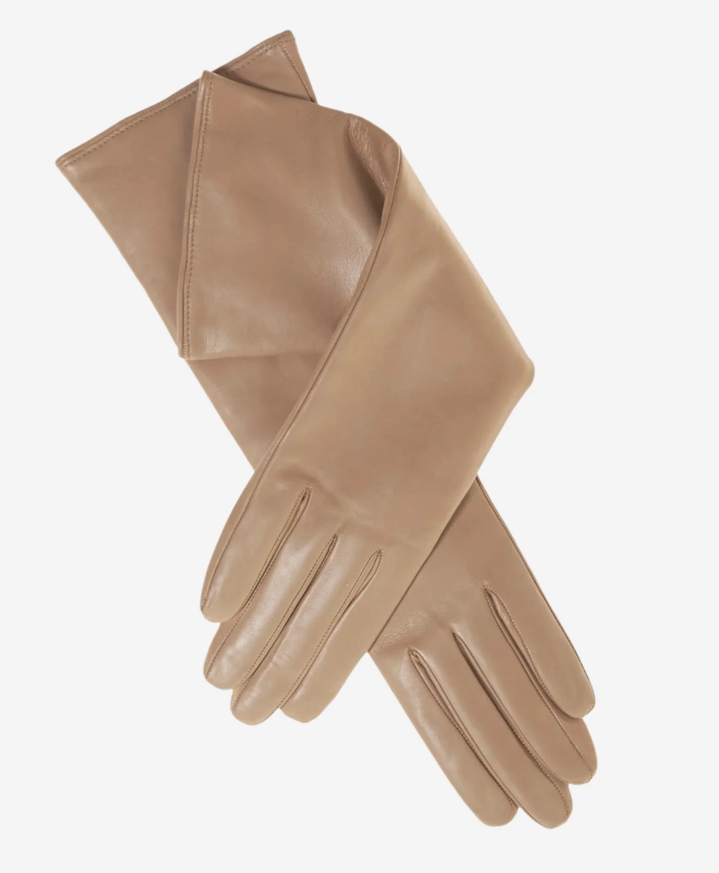 Leonora (beige) - Italian Cashmere Lined 6-button Length Leather Gloves 1 Leonora (beige) - Italian Cashmere Lined 6-button Length Leather Gloves