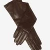 Leonora (brown) - Italian Cashmere Lined 6-button Length Leather Gloves