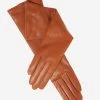 Leonora (cognac) - Italian Cashmere Lined 6-button Length Leather Gloves