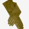 Leonora (moss) - Italian Cashmere Lined 6-button Length Leather Gloves