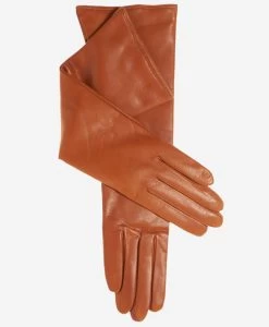 Leonora (cognac) - Italian "8 Button Length" Cashmere Lined Leather Gloves