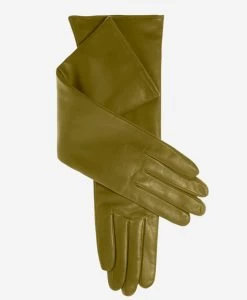 Leonora (moss) - Italian "8 Button Length" Cashmere Lined Leather Gloves