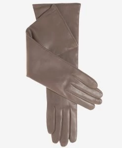 Leonora (taupe) - Italian "8 Button Length" Cashmere Lined Leather Gloves