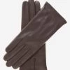 FC04 (dark Brown) - Women's Italian Cashmere Lined Leather Gloves