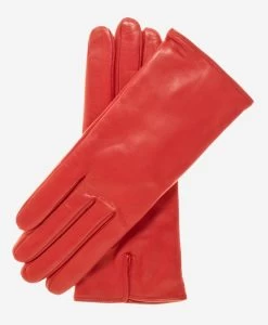 FC04 (red) - Women's Italian Cashmere Lined Leather Gloves