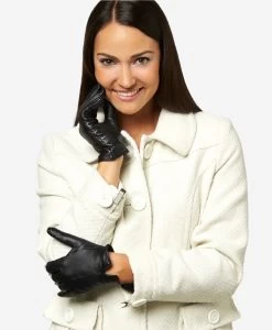FC34 (black) - Women's Touchscreen Italian Cashmere Lined Leather Gloves -Fratelli Orsini Shop fc34blk v1 l 1