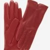 FC34 (cranberry) - Women's Touchscreen Italian Cashmere Lined Leather Gloves