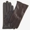 FC34 (dark Brown) - Women's Touchscreen Italian Cashmere Lined Leather Gloves