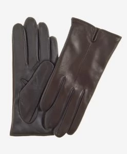 FC34 (dark Brown) - Women's Touchscreen Italian Cashmere Lined Leather Gloves