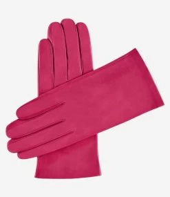 Sofia (deep Pink) - Italian Lambskin Leather Gloves With Silk Lining