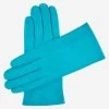 Sofia (aqua) - Italian Lambskin Leather Gloves With Silk Lining