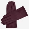 Sofia (eggplant) - Italian Lambskin Leather Gloves With Silk Lining