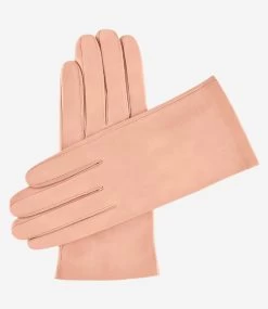 Sofia (peach) - Italian Lambskin Leather Gloves With Silk Lining