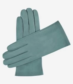 Sofia (teal) - Italian Lambskin Leather Gloves With Silk Lining