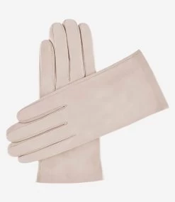Sofia (sand) - Italian Lambskin Leather Gloves With Silk Lining