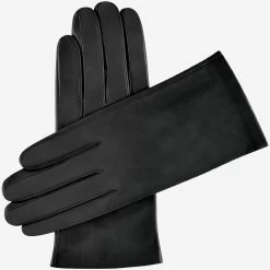 Sofia (black) - Italian Lambskin Leather Gloves With Silk Lining
