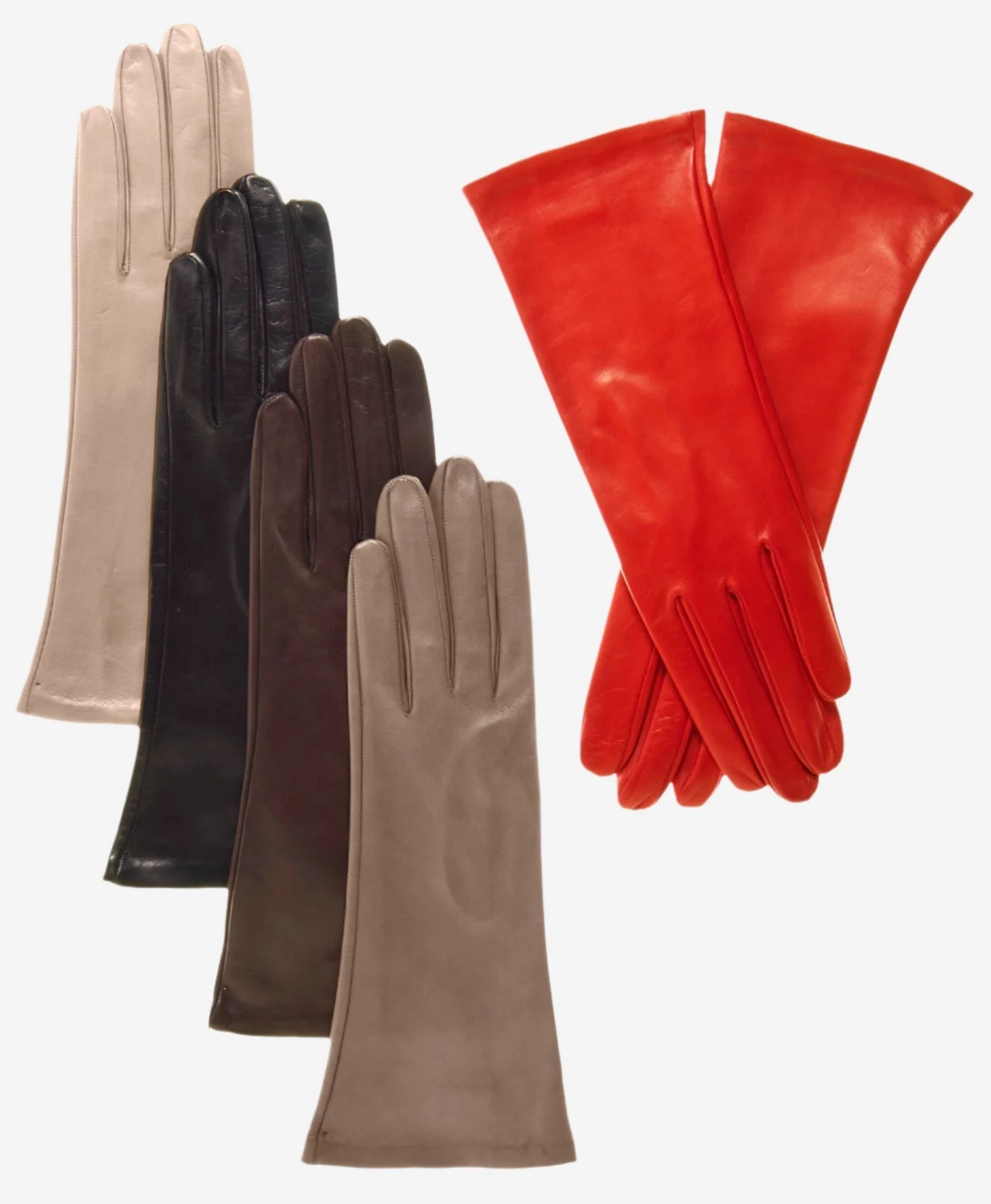 FS01W4 (taupe) - Italian "4 Button Length" Silk Lined Leather Gloves 2 FS01W4 (taupe) - Italian "4 Button Length" Silk Lined Leather Gloves - Image 2