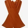 FS01W4 (cognac) - Italian "4 Button Length" Silk Lined Leather Gloves