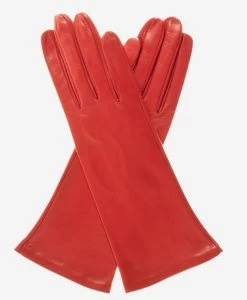 FS01W4 (red) - Italian "4 Button Length" Silk Lined Leather Gloves