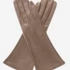 FS01W4 (taupe) - Italian "4 Button Length" Silk Lined Leather Gloves