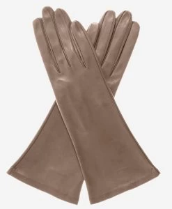 FS01W4 (taupe) - Italian "4 Button Length" Silk Lined Leather Gloves
