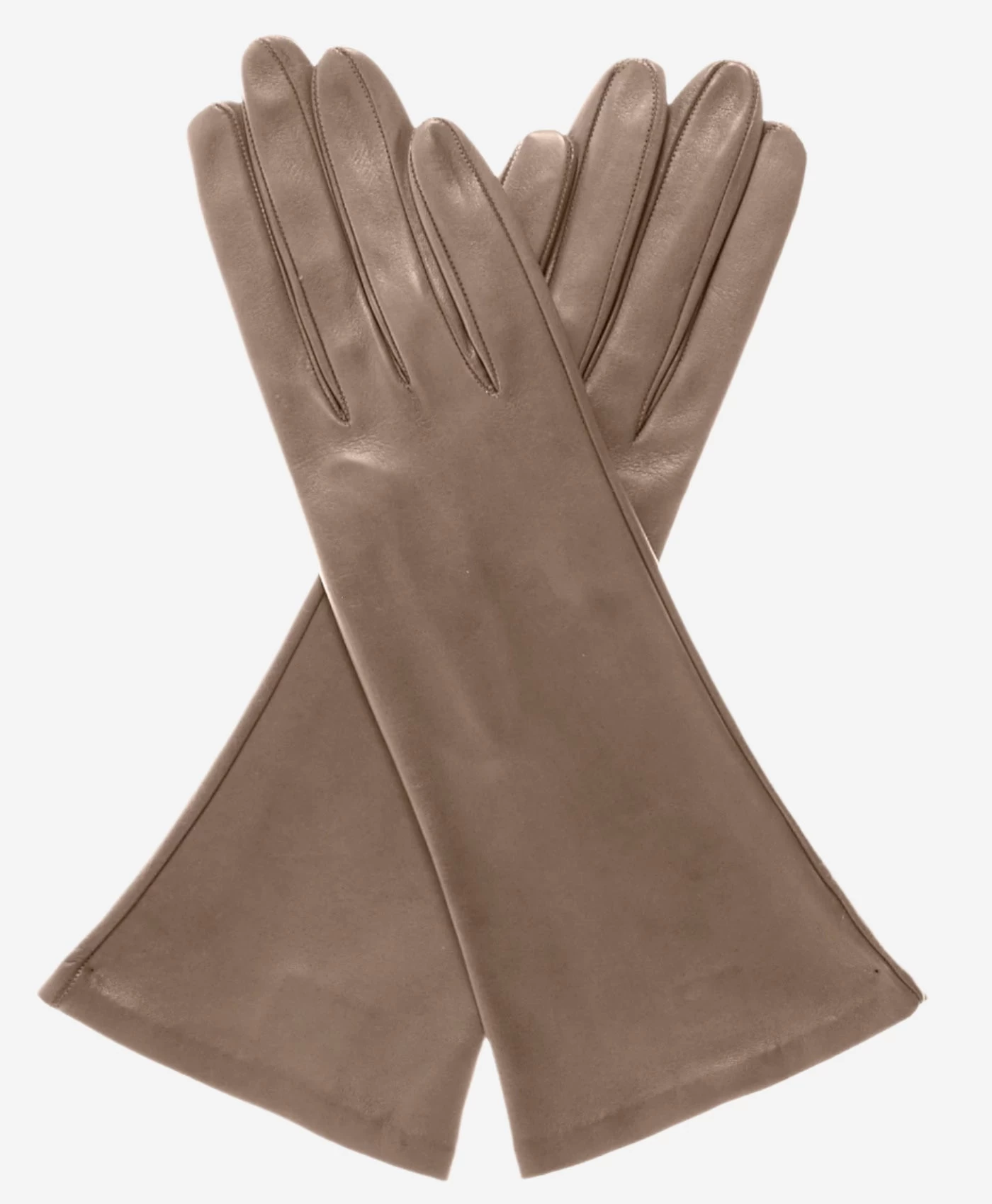 FS01W4 (taupe) - Italian "4 Button Length" Silk Lined Leather Gloves 1 FS01W4 (taupe) - Italian "4 Button Length" Silk Lined Leather Gloves
