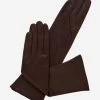 Elena (brown) - Italian Silk Lined 6-button Length Leather Opera Gloves