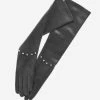 FS03W12 (slate) - Italian Leather Evening Gloves With Swarovski Crystal Accents (12 Button Length)