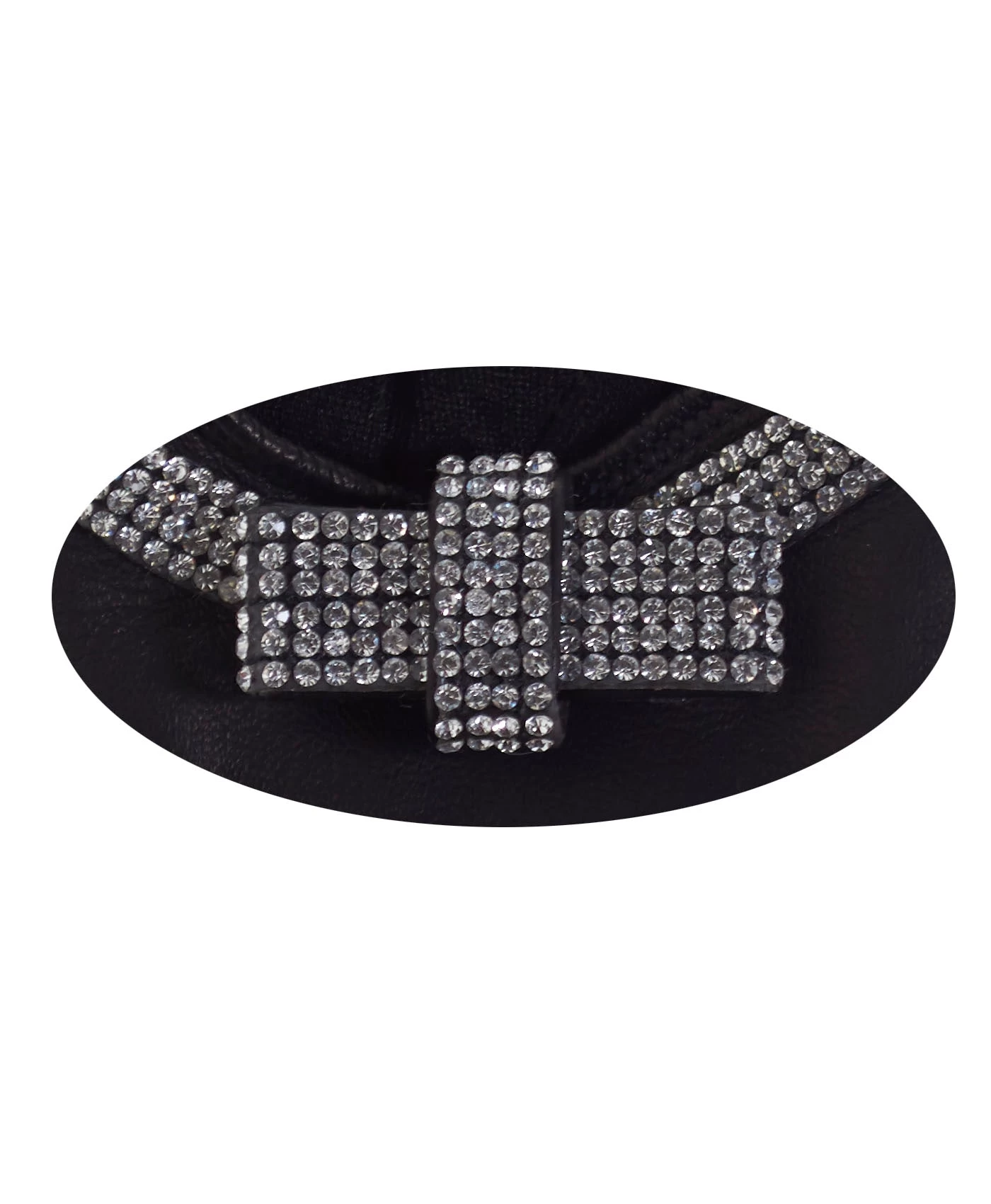 FS4321 (black) - Women's Italian Silk Lined Leather Gloves With Swarovski Crystal Bow 6 FS4321 (black) - Women's Italian Silk Lined Leather Gloves With Swarovski Crystal Bow - Image 6