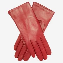 Isabella (deep Red) - Italian Lambskin Leather Gloves With Cashmere Lining