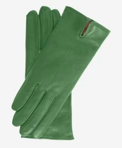 Margherita (green) - Italian Lambskin Leather Gloves With Cashmere Lining