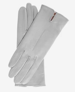 Margherita (grey) - Italian Lambskin Leather Gloves With Cashmere Lining