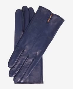 Margherita (navy) - Italian Lambskin Leather Gloves With Cashmere Lining