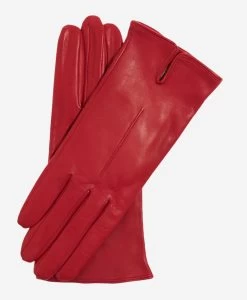 Margherita (red) - Italian Lambskin Leather Gloves With Cashmere Lining